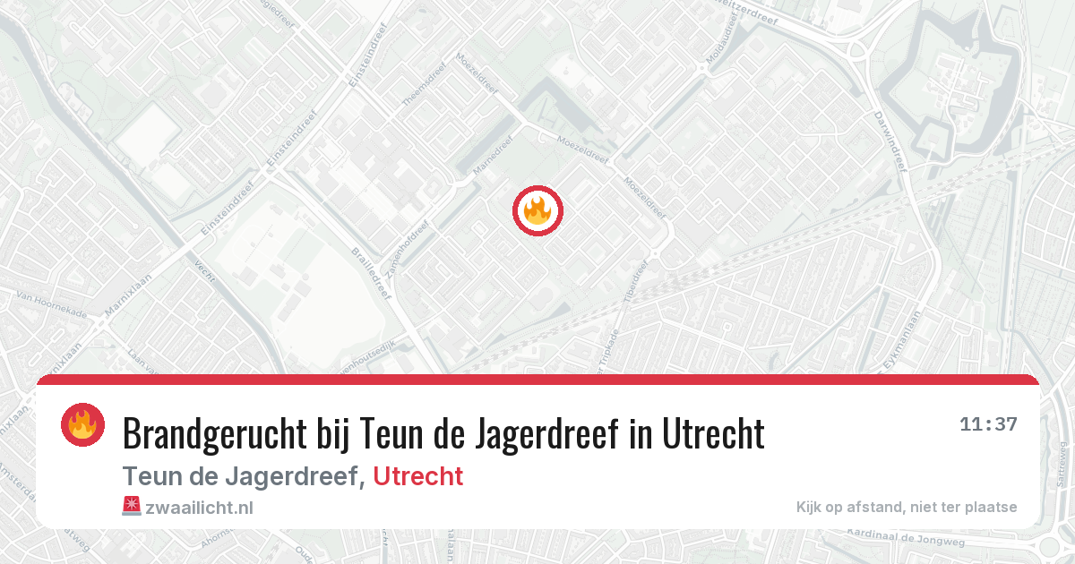 Brandgerucht bij Teun de Jagerdreef in Utrecht — 21 mei 2026