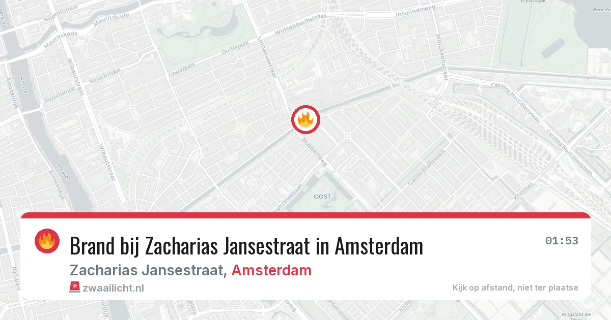Brand bij Zacharias Jansestraat in Amsterdam — 27 jun 2026