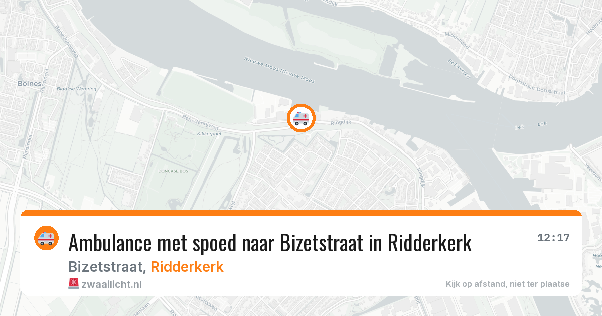 Ambulance met spoed naar Bizetstraat in Ridderkerk — 18 jul 2026