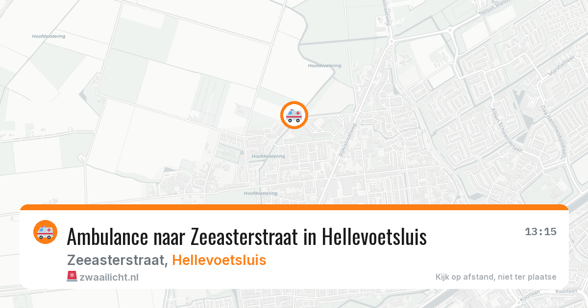 Ambulance naar Zeeasterstraat in Hellevoetsluis — 6 aug 2026