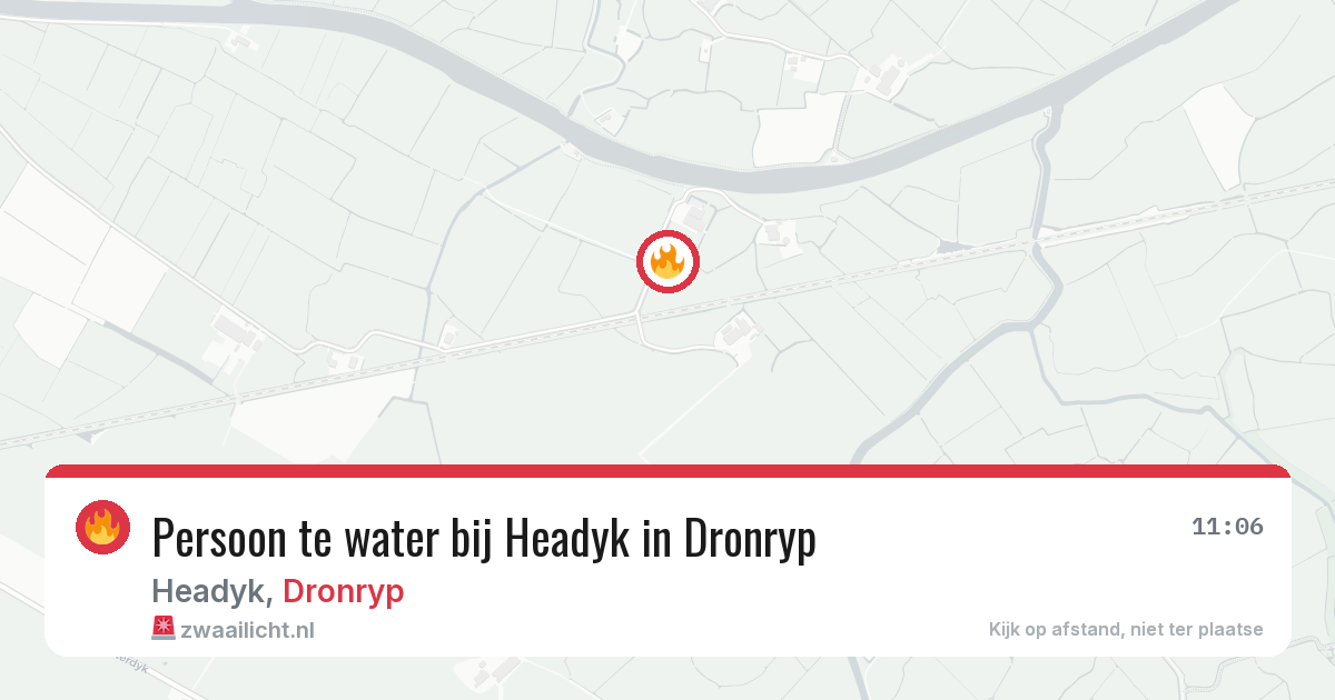 Persoon te water bij Headyk in Dronryp — 26 mrt 2026