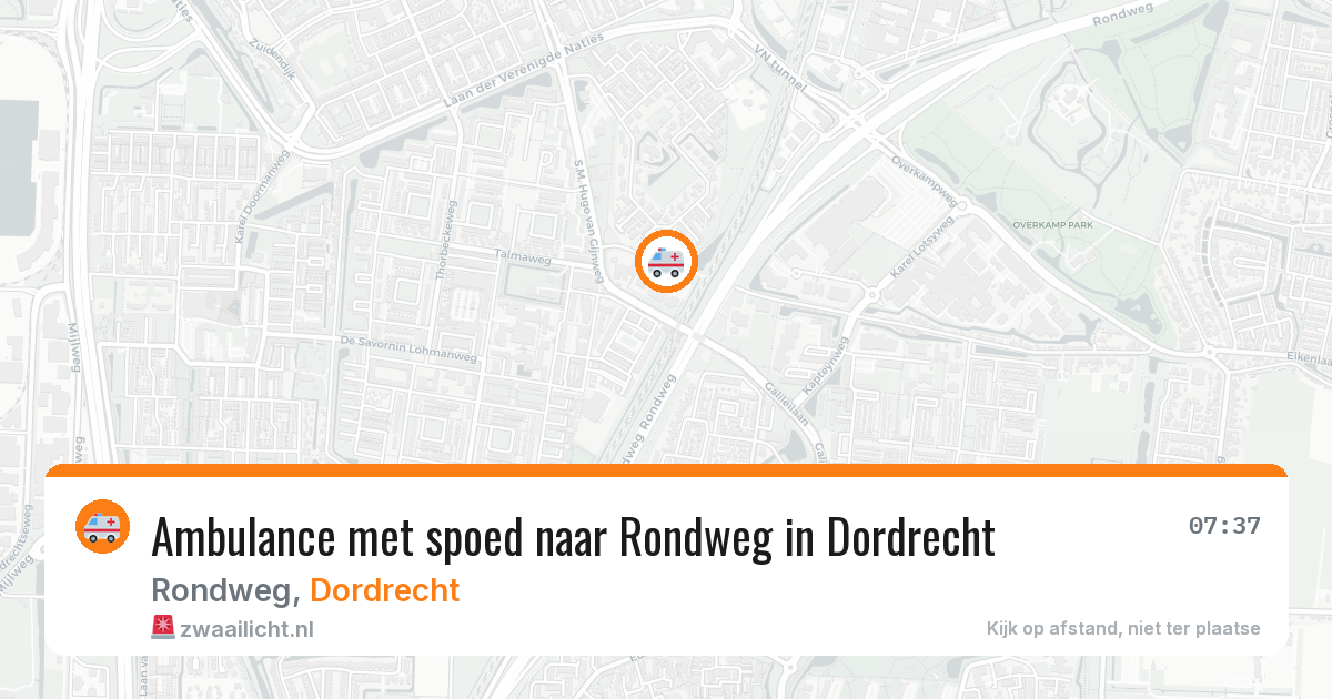 Ambulance met spoed naar Rondweg in Dordrecht — 9 jun 2026