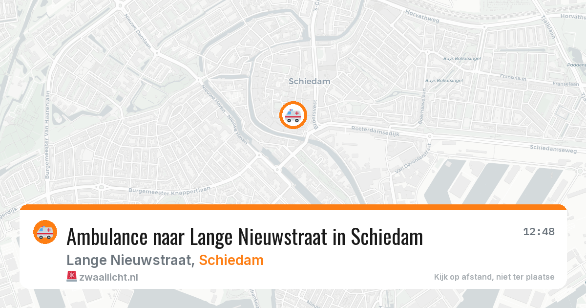 Ambulance naar Lange Nieuwstraat in Schiedam — 24 jun 2026
