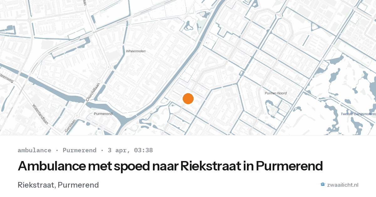 Ambulance met spoed naar Riekstraat in Purmerend — 3 apr 2026