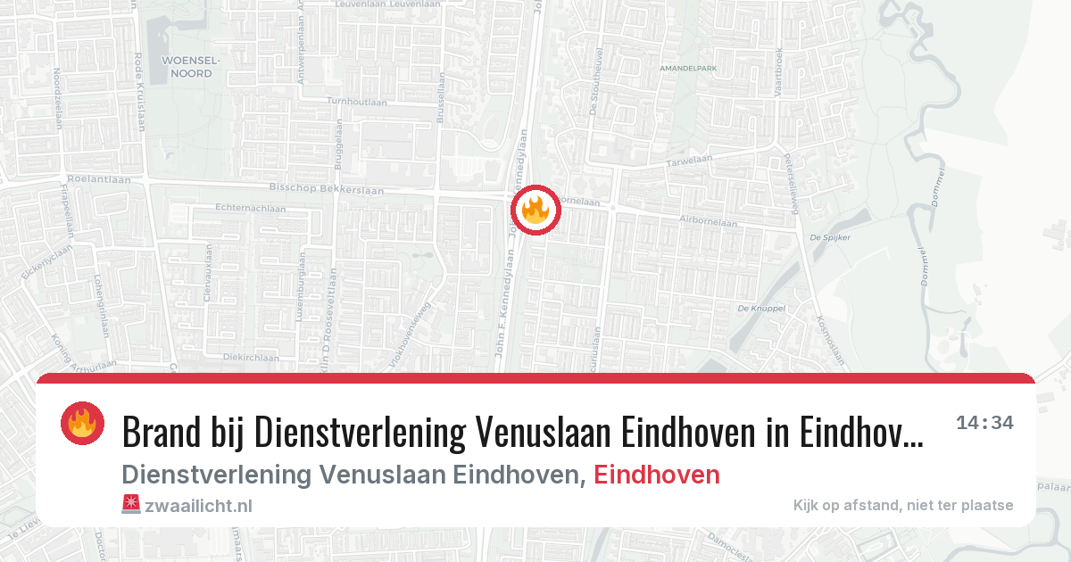 Brand bij Dienstverlening Venuslaan Eindhoven in Eindhoven — 25 mrt 2026