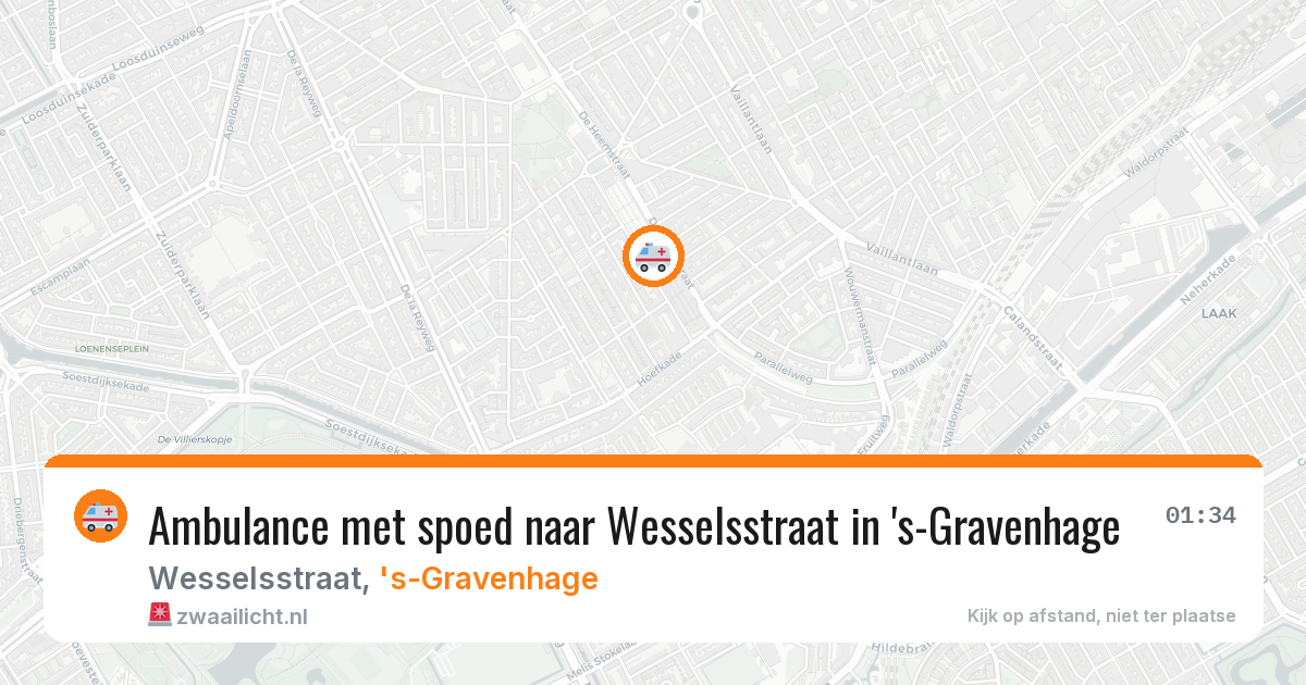 Ambulance met spoed naar Wesselsstraat in 's-Gravenhage — 15 apr 2026