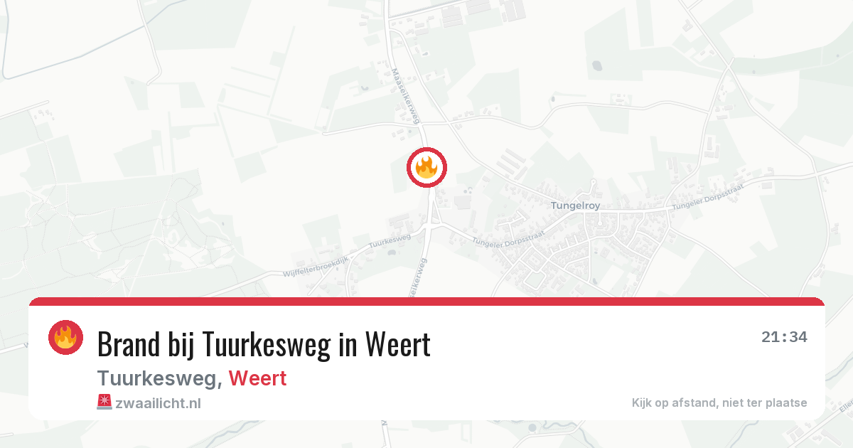 Brand bij Tuurkesweg in Weert — 26 mei 2026