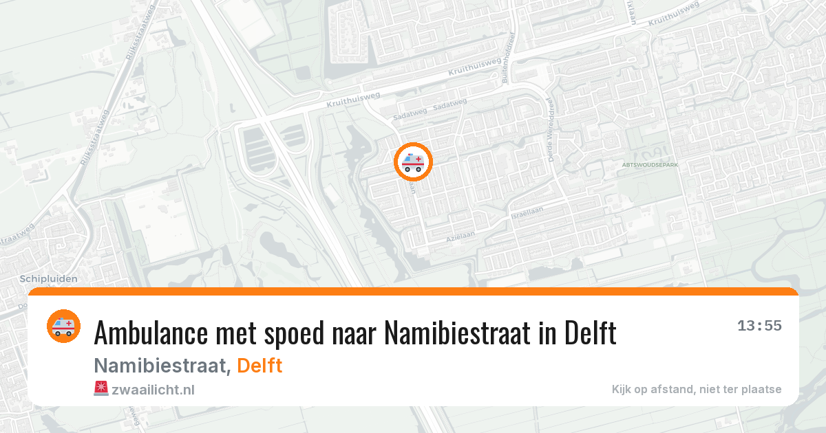 Ambulance met spoed naar Namibiestraat in Delft — 7 jun 2026