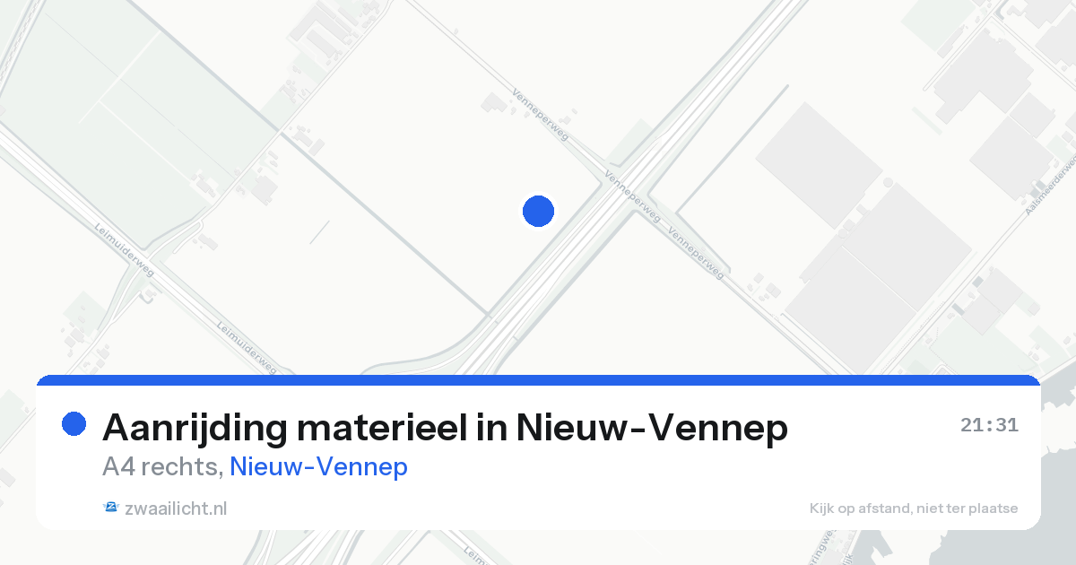 Aanrijding materieel in Nieuw-Vennep — 22 aug 2026