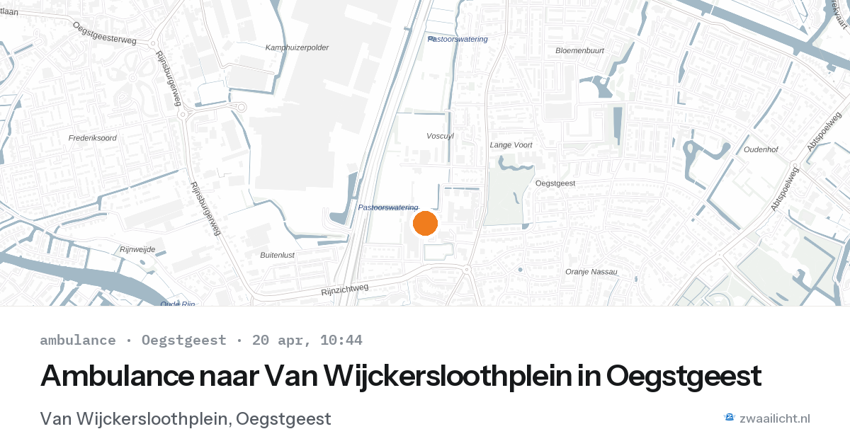 Ambulance naar Van Wijckersloothplein in Oegstgeest — 20 apr 2026