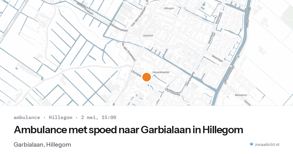 Ambulance met spoed naar Garbialaan in Hillegom — 2 mei 2026