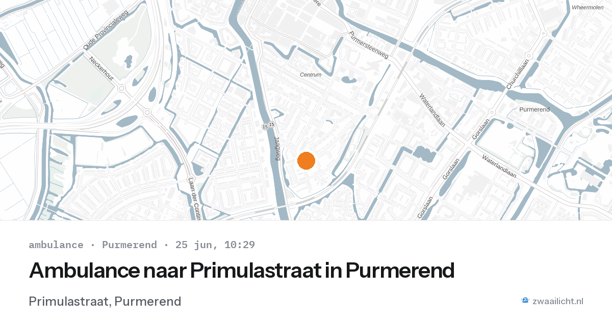 Ambulance naar Primulastraat in Purmerend — 25 jun 2026