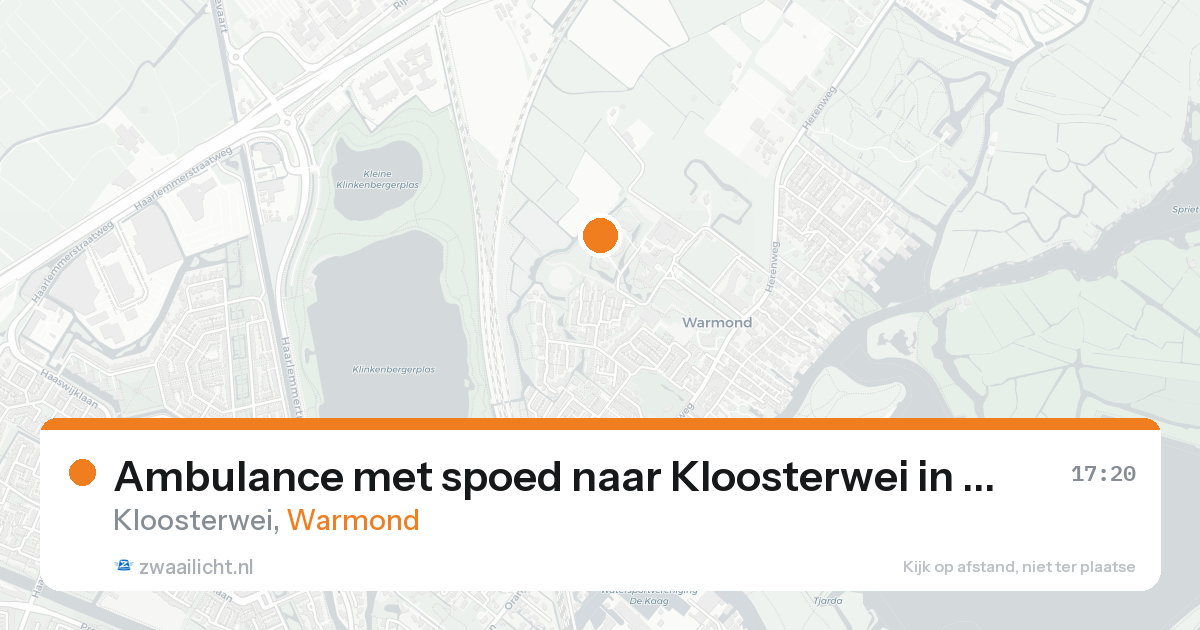 Ambulance met spoed naar Kloosterwei in Warmond — 14 aug 2026