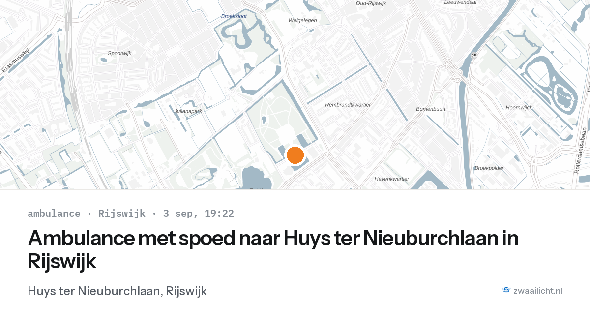 Ambulance met spoed naar Huys ter Nieuburchlaan in Rijswijk — 3 sep 2026