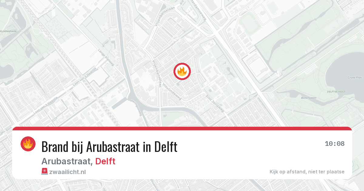 Brand bij Arubastraat in Delft — 20 feb 2026