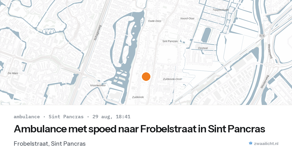 Ambulance met spoed naar Frobelstraat in Sint Pancras — 29 aug 2026