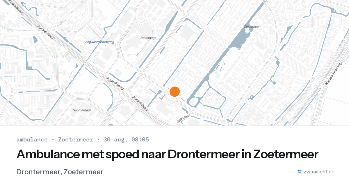 Ambulance met spoed naar Drontermeer in Zoetermeer — 30 aug 2026