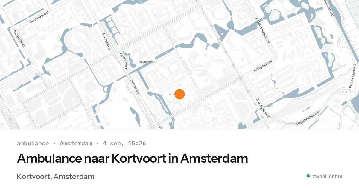 Ambulance naar Kortvoort in Amsterdam — 4 sep 2026