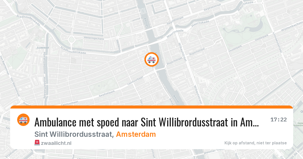 Ambulance met spoed naar Sint Willibrordusstraat in Amsterdam — 5 aug 2026