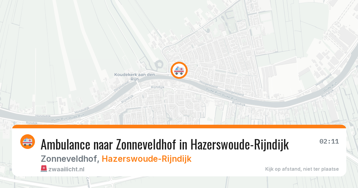 Ambulance naar Zonneveldhof in Hazerswoude-Rijndijk — 19 jul 2026