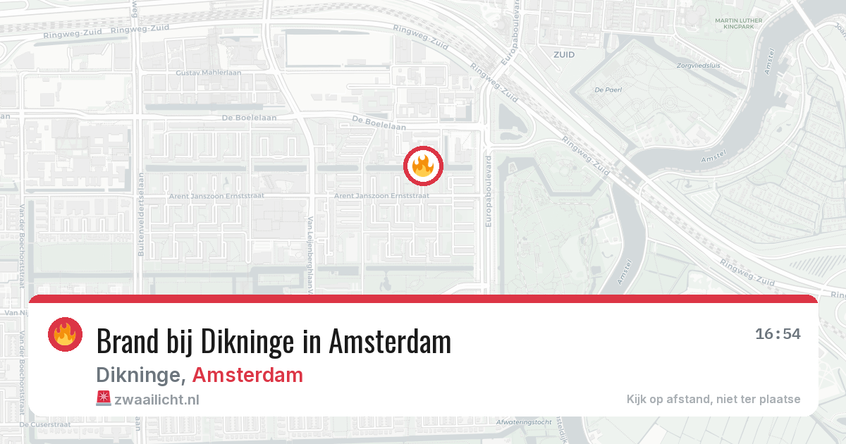 Brand bij Dikninge in Amsterdam — 3 aug 2026