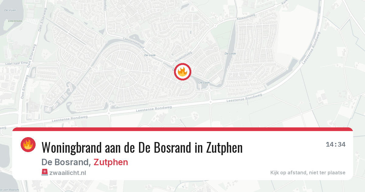 Woningbrand aan de De Bosrand in Zutphen — 25 apr 2026