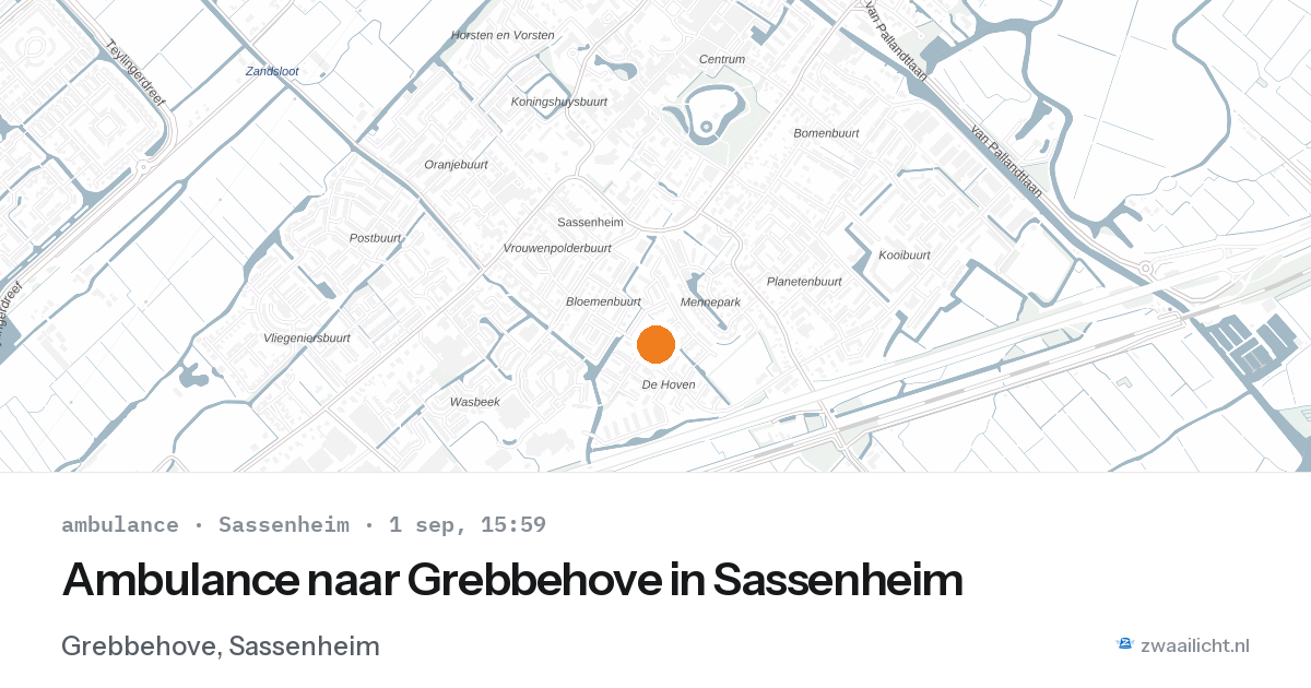 Ambulance naar Grebbehove in Sassenheim — 1 sep 2026