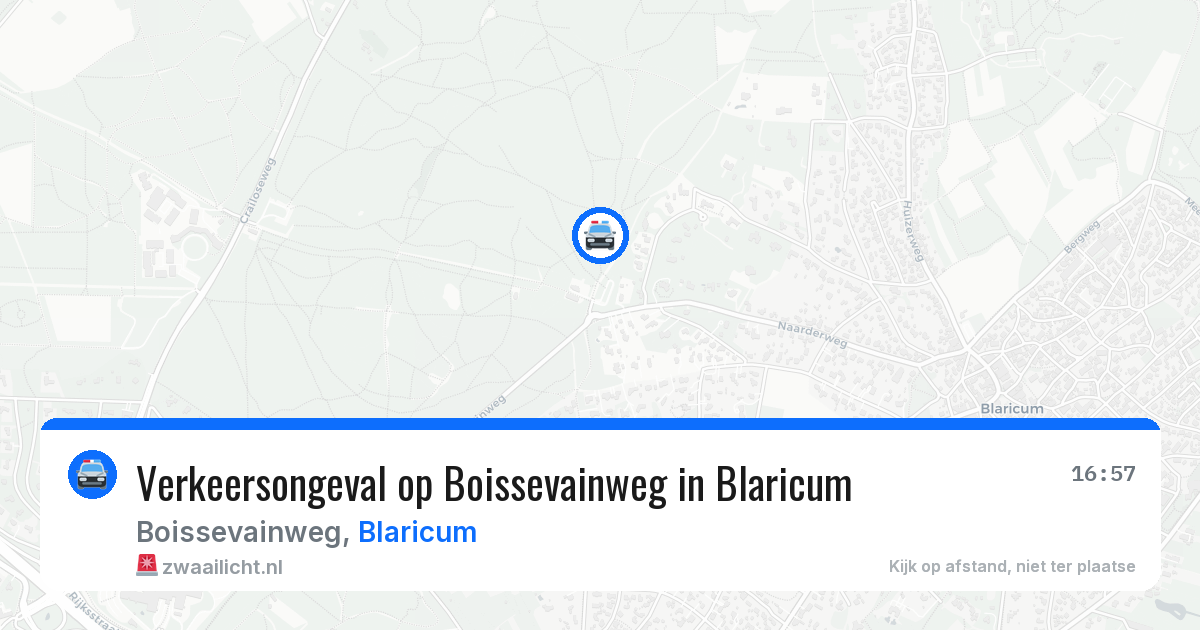 Verkeersongeval op Boissevainweg in Blaricum — 4 jul 2026