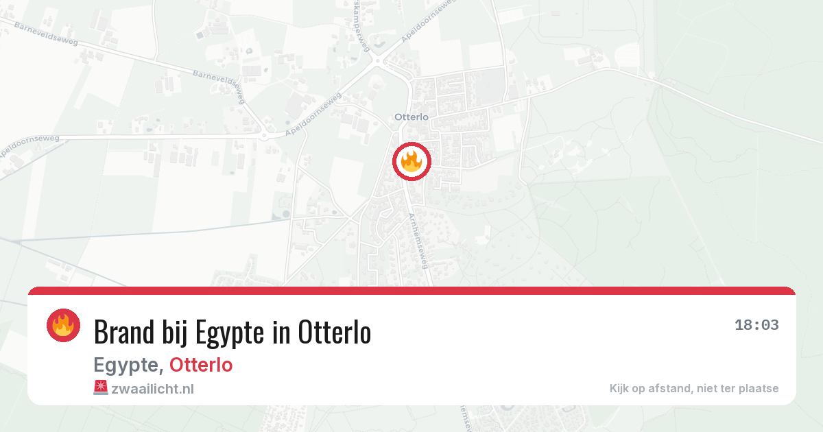 Brand bij Egypte in Otterlo — 26 jul 2026