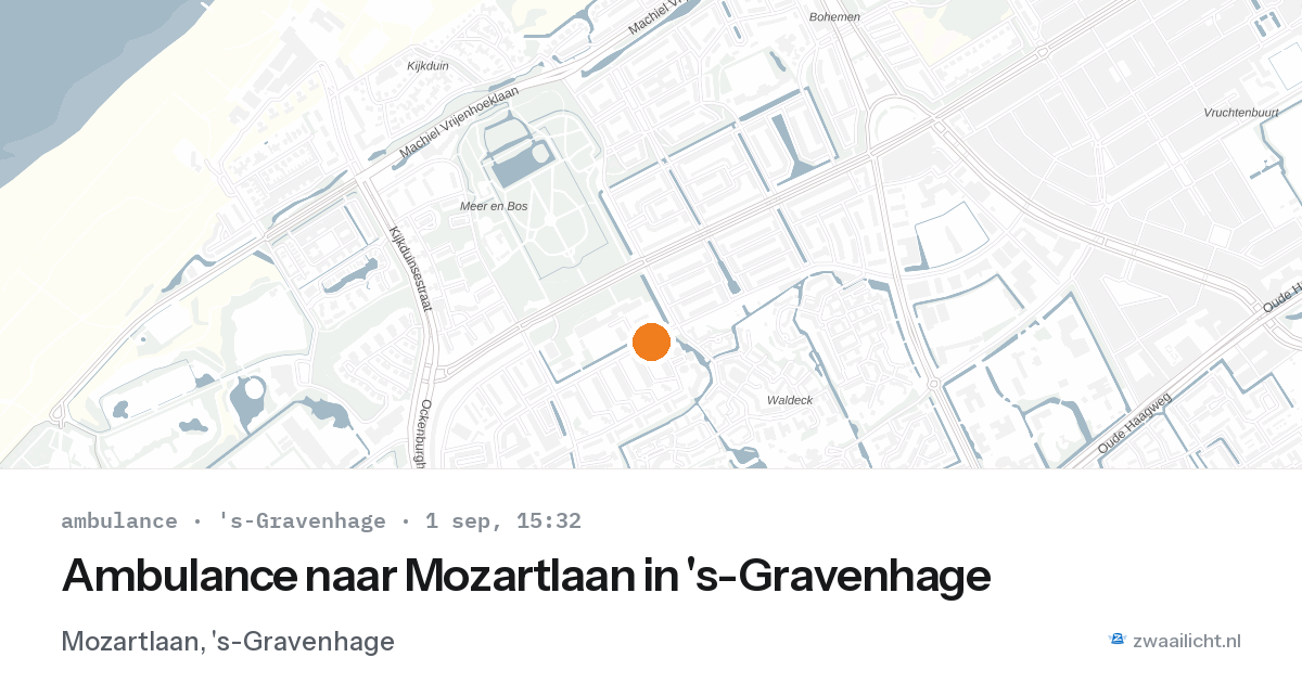 Ambulance naar Mozartlaan in 's-Gravenhage — 1 sep 2026