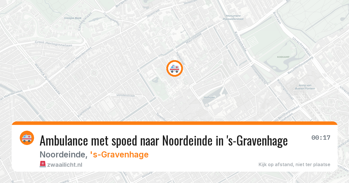Ambulance met spoed naar Noordeinde in 's-Gravenhage — 6 aug 2026