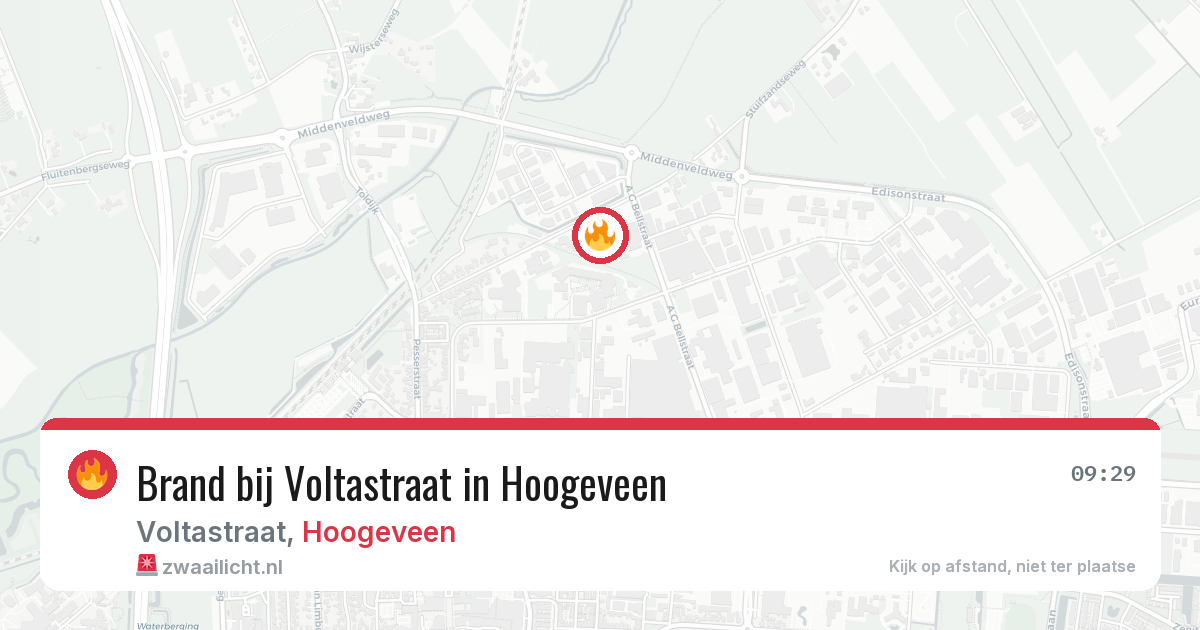 Brand bij Voltastraat in Hoogeveen — 10 aug 2026