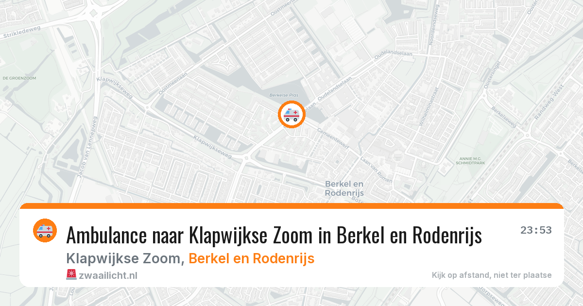 Ambulance naar Klapwijkse Zoom in Berkel en Rodenrijs — 26 mei 2026