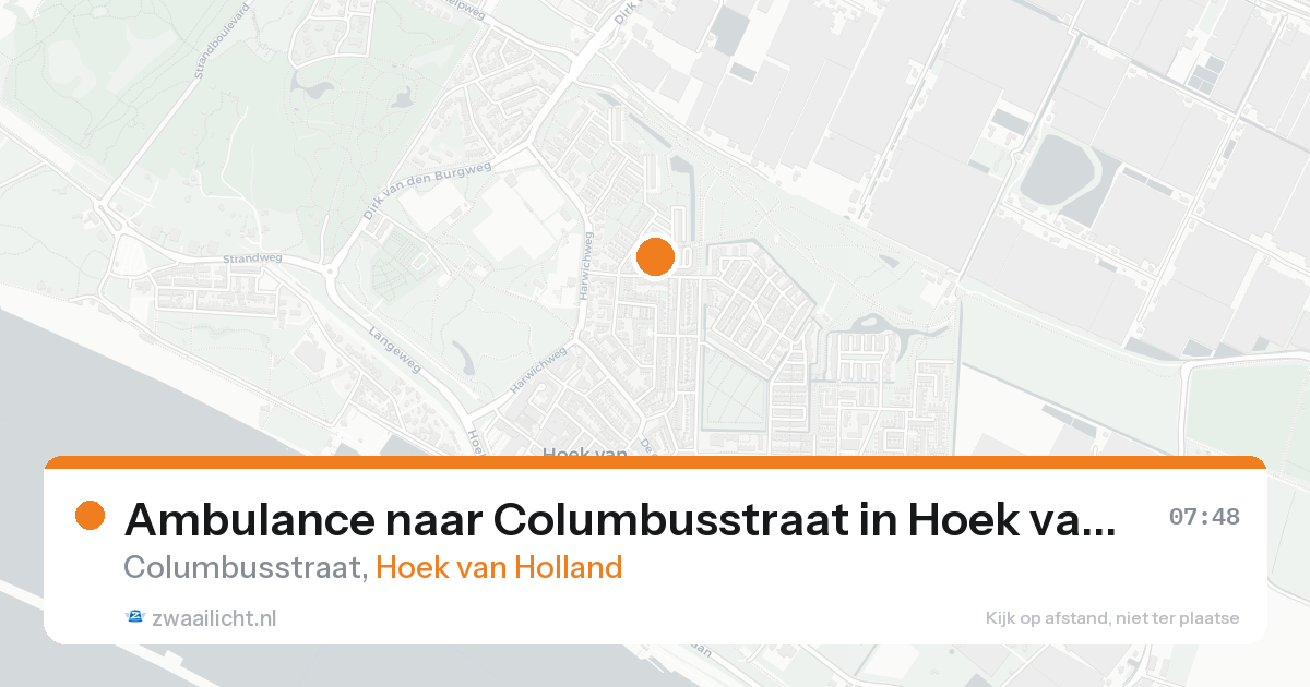Ambulance naar Columbusstraat in Hoek van Holland — 17 aug 2026