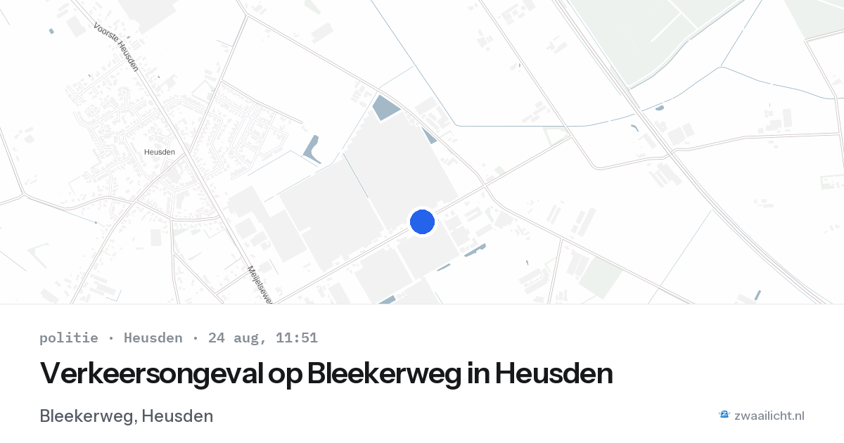 Verkeersongeval op Bleekerweg in Heusden — 24 aug 2026