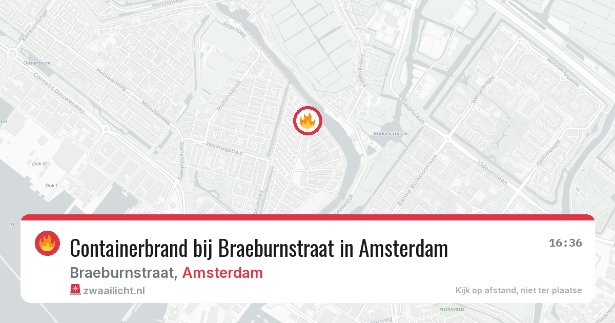 Containerbrand bij Braeburnstraat in Amsterdam — 19 mrt 2026