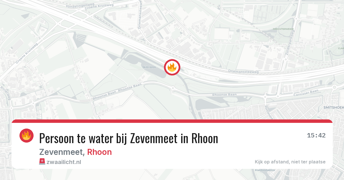 Persoon te water bij Zevenmeet in Rhoon — 6 aug 2026