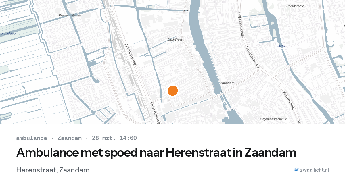 Ambulance met spoed naar Herenstraat in Zaandam — 28 mrt 2026