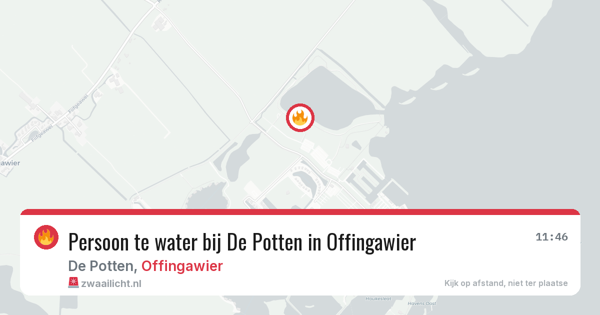 Persoon te water bij De Potten in Offingawier — 6 aug 2026