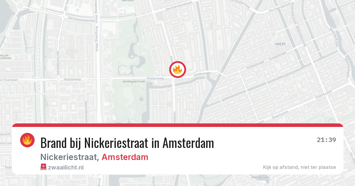Brand bij Nickeriestraat in Amsterdam — 27 jul 2026