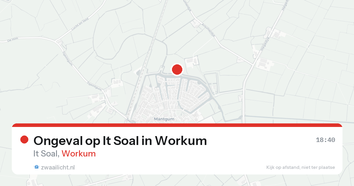 Ongeval op It Soal in Workum — 16 aug 2026