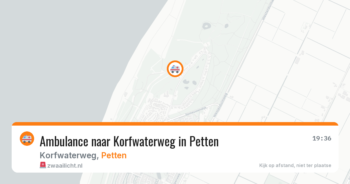 Ambulance naar Korfwaterweg in Petten — 25 mei 2026