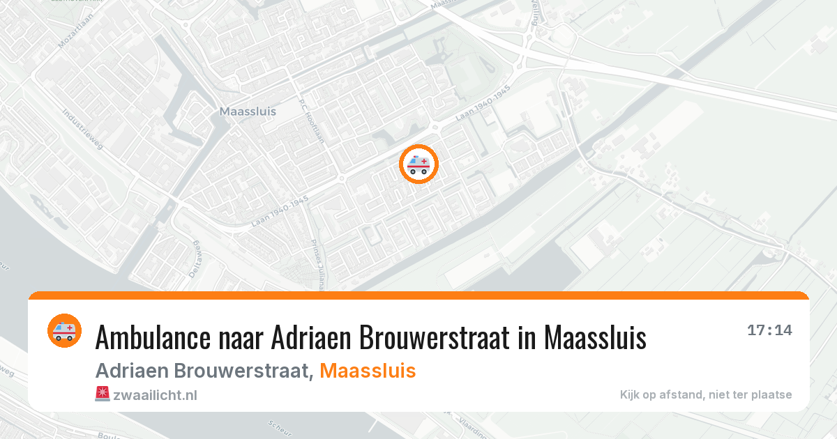 Ambulance naar Adriaen Brouwerstraat in Maassluis — 3 mei 2026