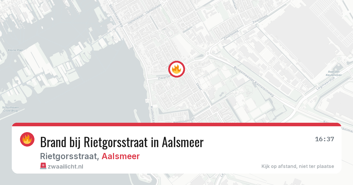 Brand bij Rietgorsstraat in Aalsmeer — 31 jul 2026