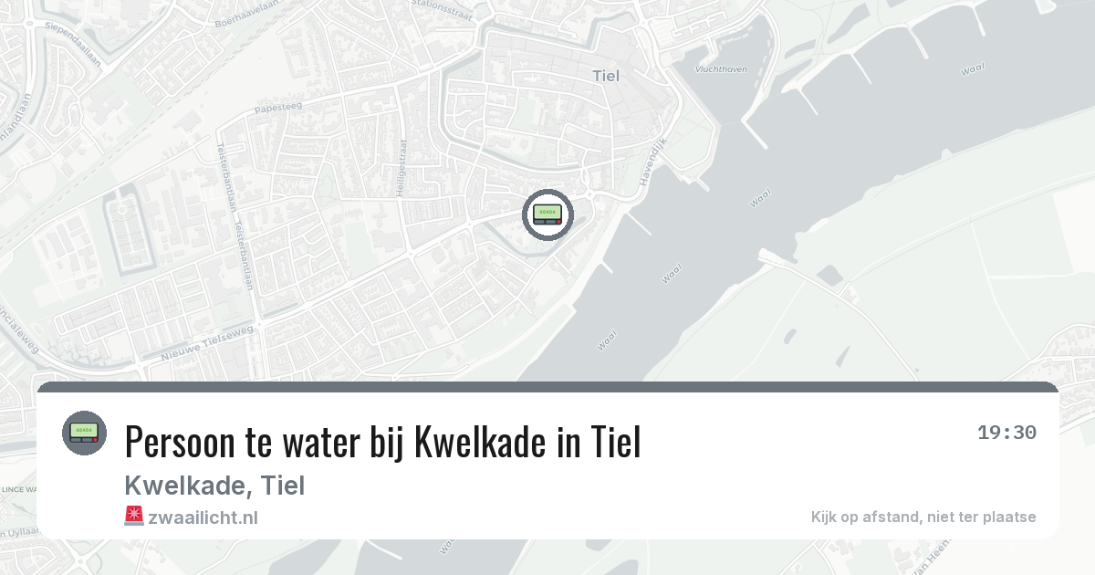 Persoon te water bij Kwelkade in Tiel — 26 jun 2026