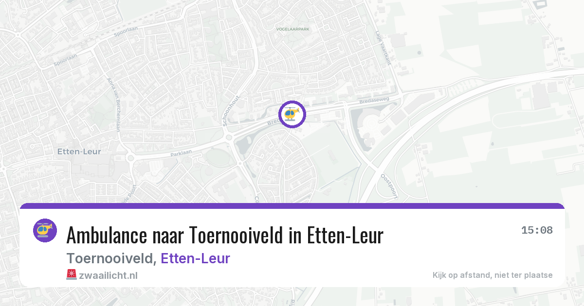 Ambulance naar Toernooiveld in Etten-Leur — 4 jul 2026