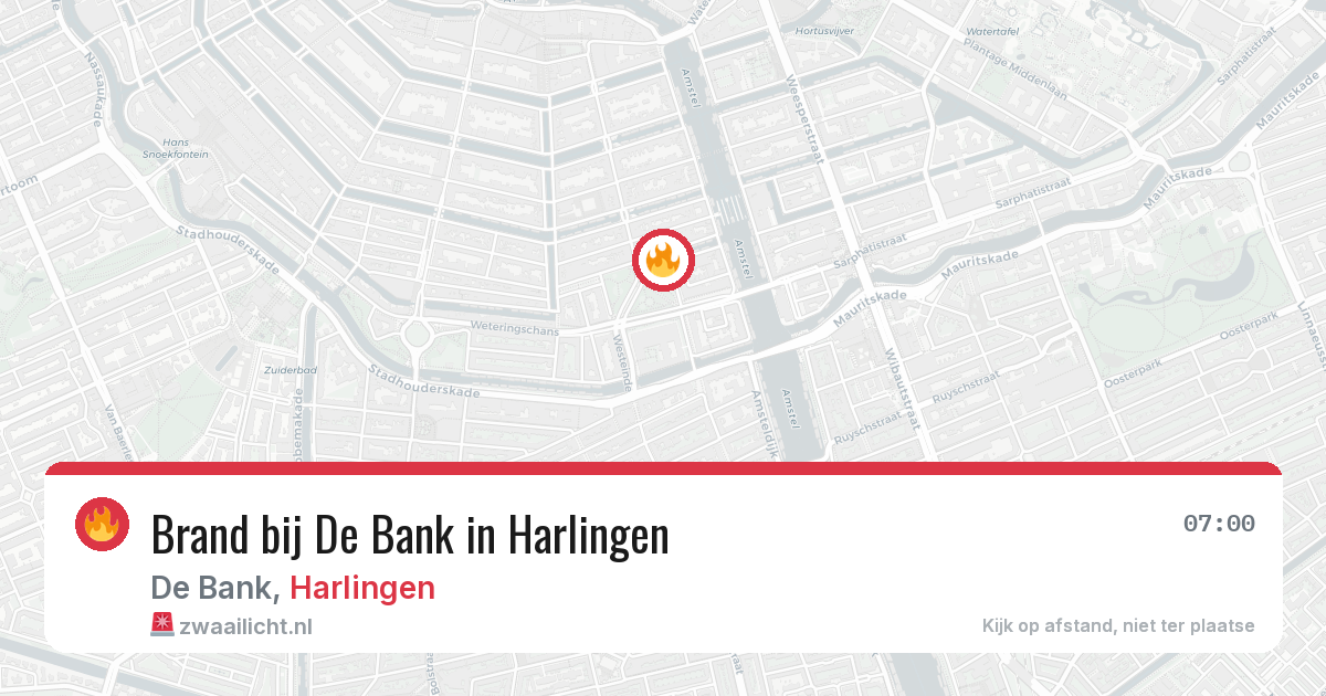 Brand bij De Bank in Harlingen — 20 mei 2026