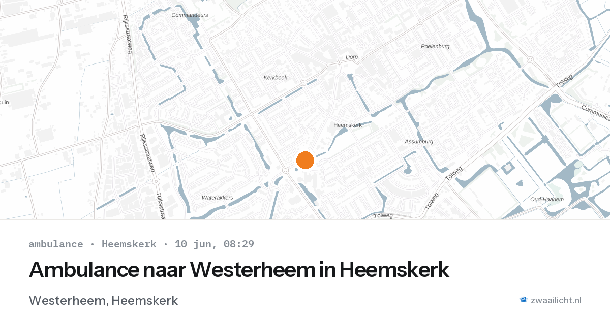 Ambulance naar Westerheem in Heemskerk — 10 jun 2026