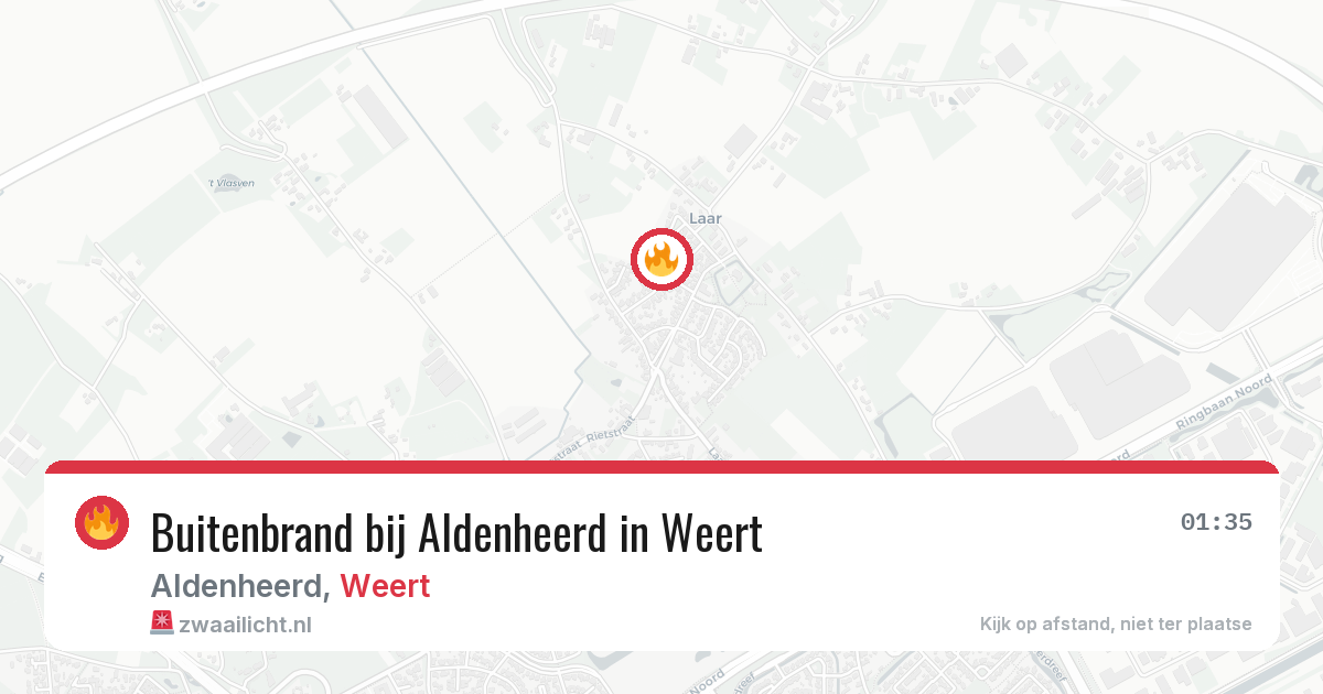 Buitenbrand bij Aldenheerd in Weert — 9 mrt 2026