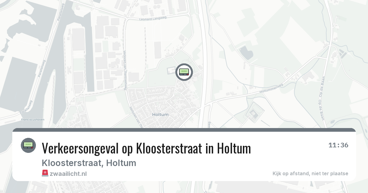 Verkeersongeval op Kloosterstraat in Holtum — 3 mrt 2026